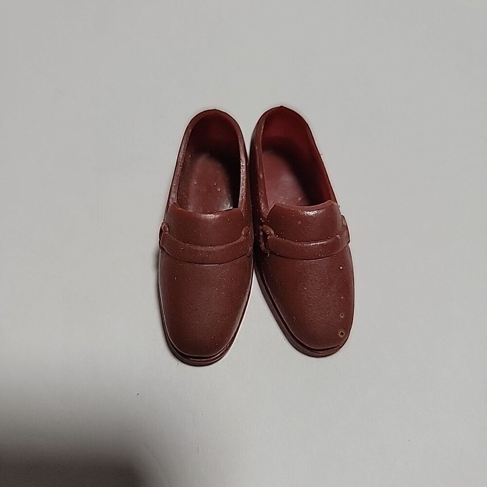 Vintage 1960's Mattel Barbie Ken Doll Shoes Brown Squishy Japan